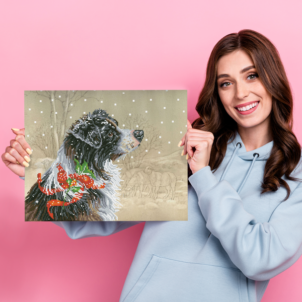 Dotz Diamond Dotz Christmas Collie - 19.7" X 15.8"