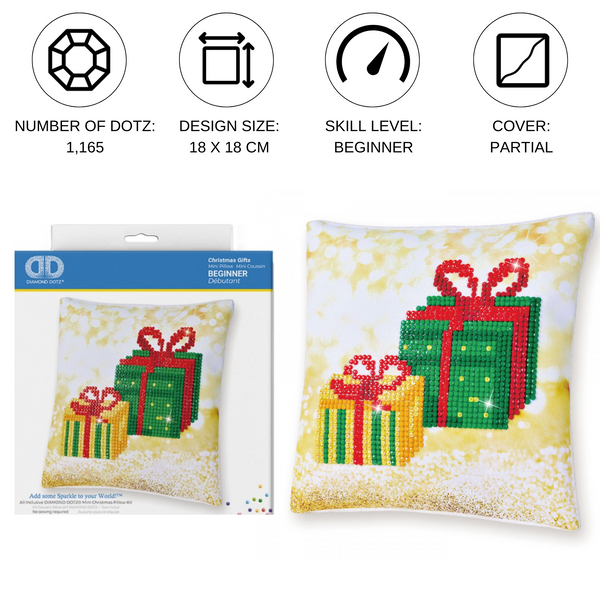 Dotz Diamond Dotz Christmas Gifts Pillow - 7.1" X 7.1"