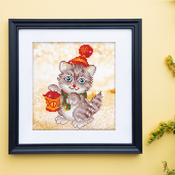Dotz Diamond Dotz Christmas Kitten Glow - 9.1" X 9.8"