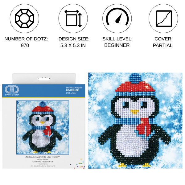 Dotz Diamond Dotz Christmas Penguin - 5.3" X 5.3"