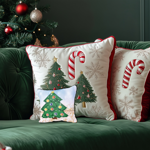 Dotz Diamond Dotz Christmas Tree Pillow - 7.1" X 7.1"