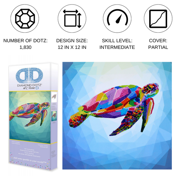 Dotz Diamond Dotz Colorful Turtle - 12.0" X 12.0"