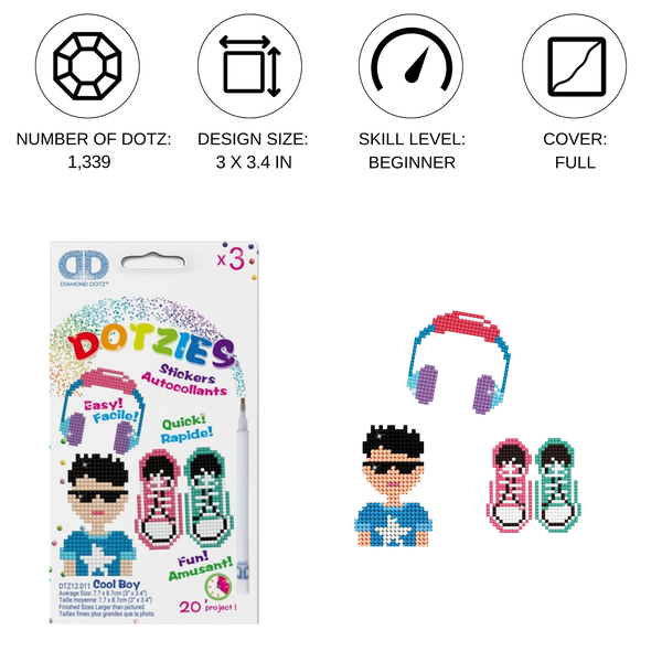 Dotz Diamond Dotz Cool Boy - DOTZIES Stickers Kit
