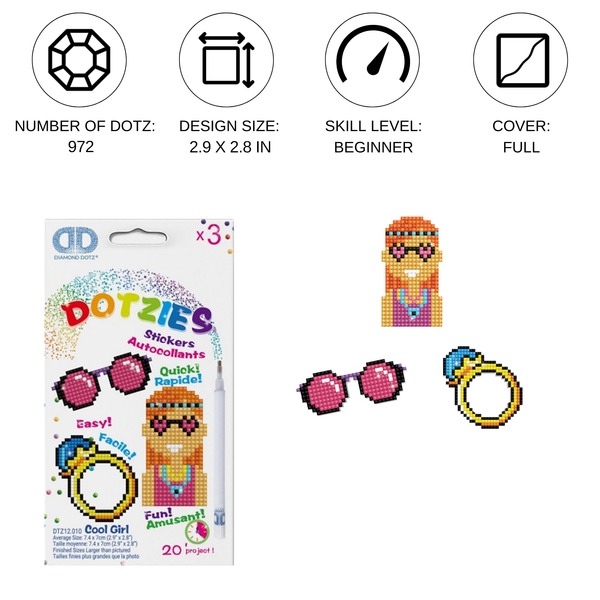 Dotz Diamond Dotz Cool Girl - DOTZIES Stickers Kit