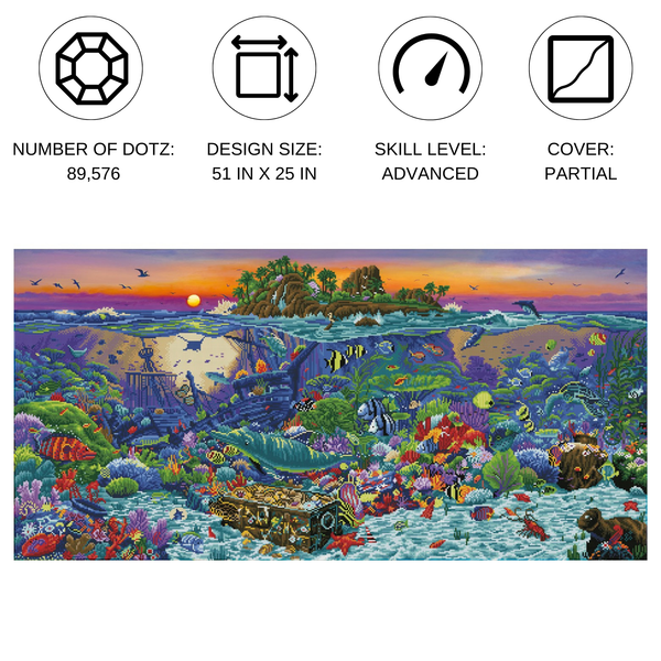Dotz Diamond Dotz Coral Reef Island - 52.0" X 25.6"