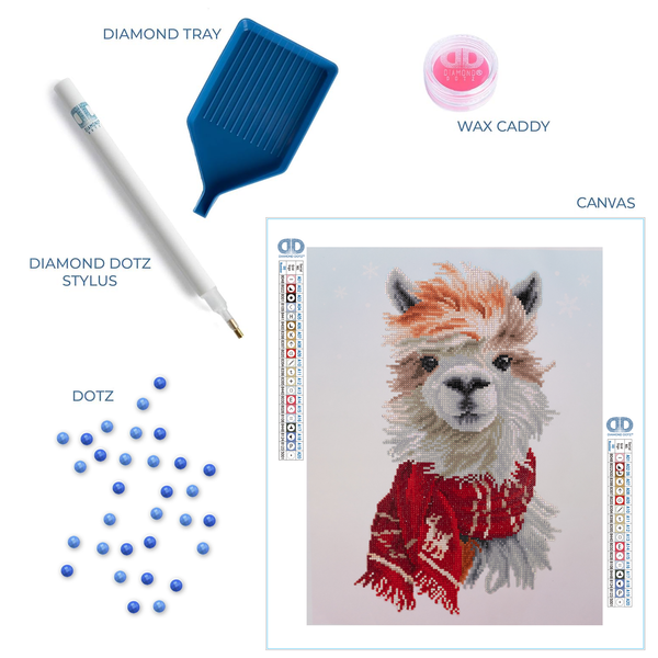 Dotz Diamond Dotz Cozy Llama - 14.2" X 18.1"