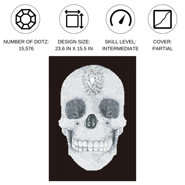 Dotz Diamond Dotz Crystal Skull - 16.5" X 23.6"
