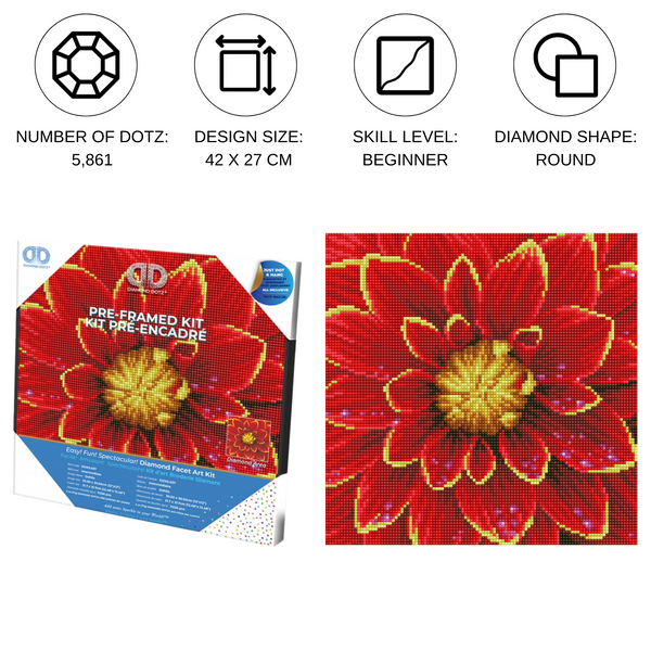 Dotz Diamond Dotz Dahlia With Frame - 12.0" X 12.0"