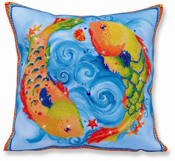 dotz Diamond Dotz Dancing Fish Pillow - 17.7" x 17.7"