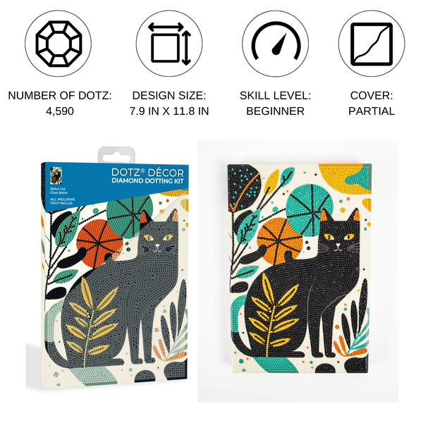 Dotz Diamond Dotz Decor Boho Cat - 7.9" X 11.8"
