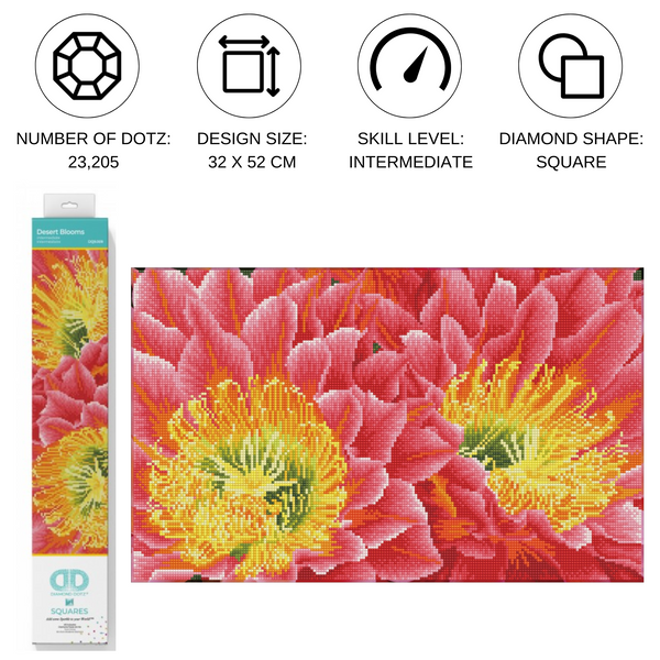 Dotz Diamond Dotz Desert Blooms - 20.5" X 12.6"