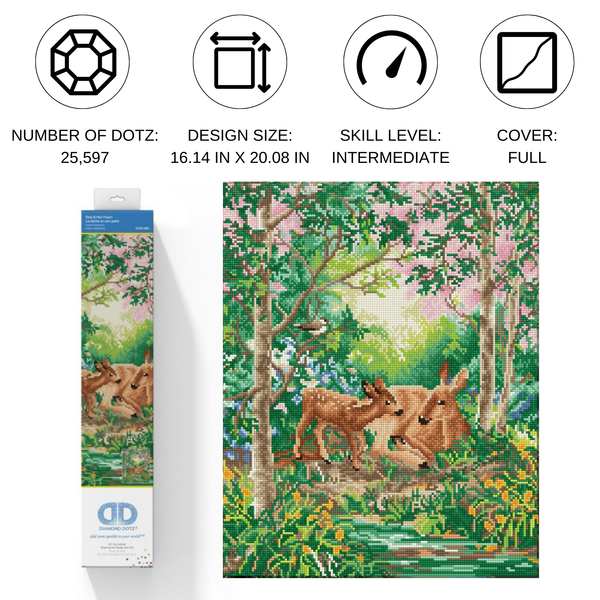 Dotz Diamond Dotz Doe & Her Fawn - 16.1" X 20.1"