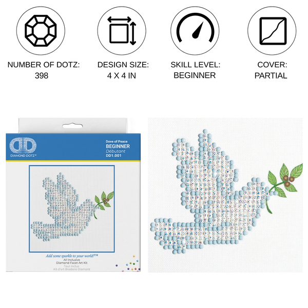 Dotz Diamond Dotz Dove Of Peace - 4.0" X 4.0"