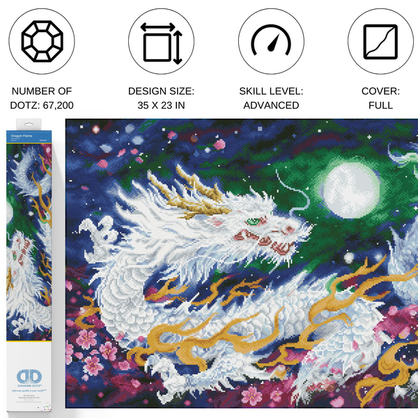 Dotz Diamond Dotz Dragon Flame - 35.8" X 23.6"