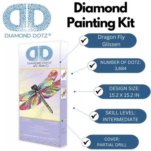 Dotz Diamond Dotz Dragon Fly Glissen - 15.2" X 15.2"