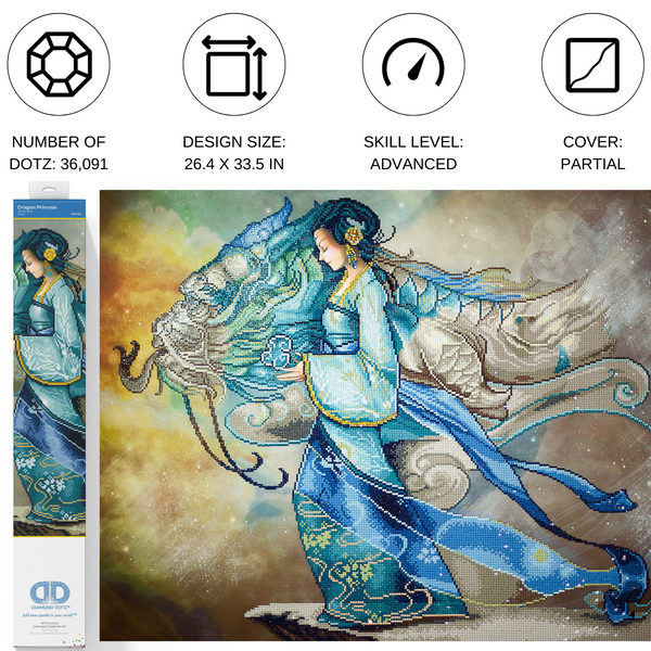 Dotz Diamond Dotz Dragon Princess - 33.5" X 26.4"
