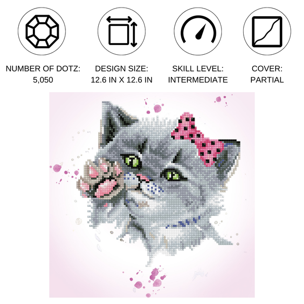 Dotz Diamond Dotz Eye Spy Kitty - 12.6" X 12.6"