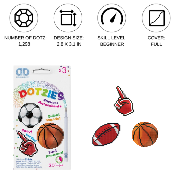 Dotz Diamond Dotz Fan - DOTZIES Stickers Kit