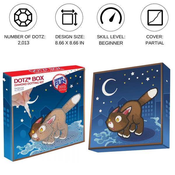 Dotz Diamond Dotz Fearless Cat - 8.7" X 8.7"