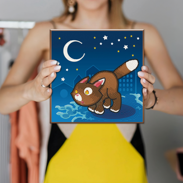 Dotz Diamond Dotz Fearless Cat - 8.7" X 8.7"