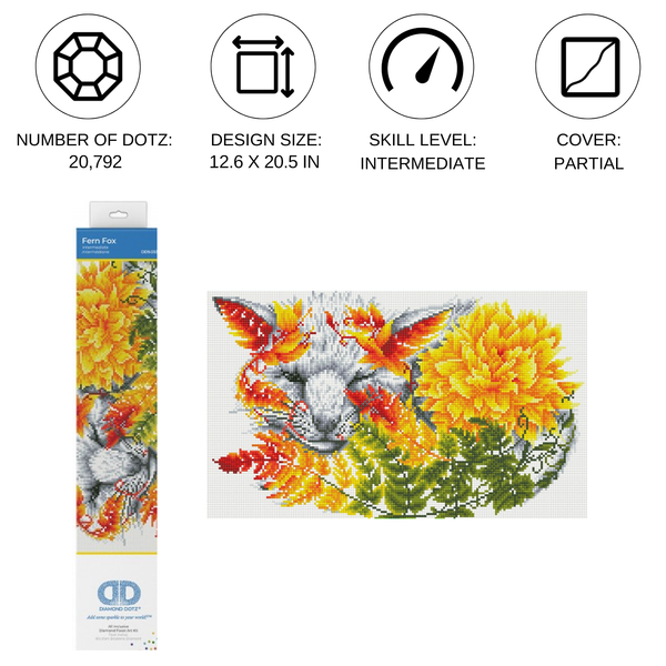 Dotz Diamond Dotz Fern Fox - 20.5" X 12.6"