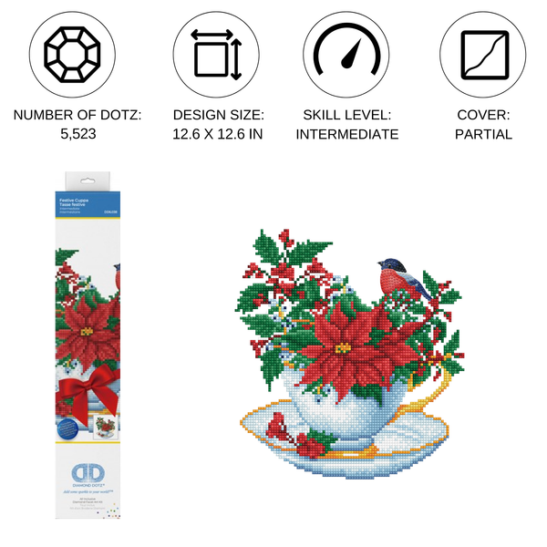 Dotz Diamond Dotz Festive Cuppa - 12.6" X 12.6"