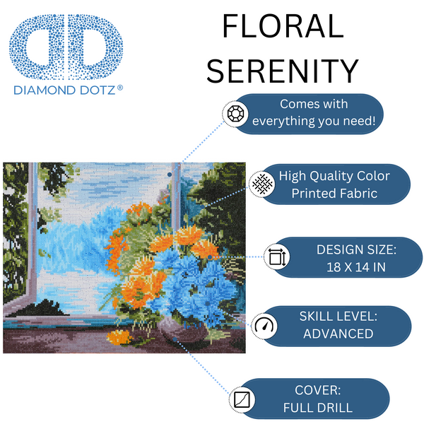 Dotz Diamond Dotz Floral Serenity - 18.1" X 14.2"