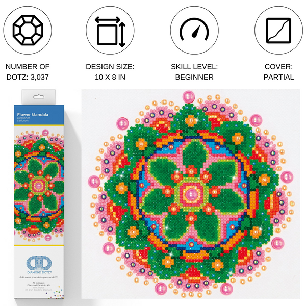 Dotz Diamond Dotz Flower Mandala - 10.0" X 8.0"