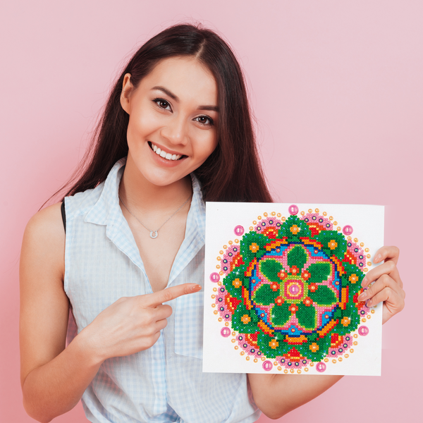 Dotz Diamond Dotz Flower Mandala - 10.0" X 8.0"