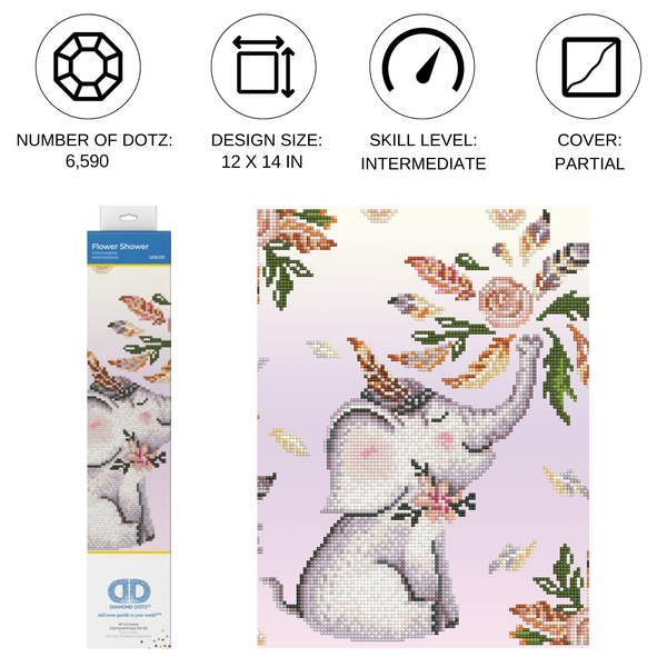 Dotz Diamond Dotz Flower Shower - 12.6" X 14.6"