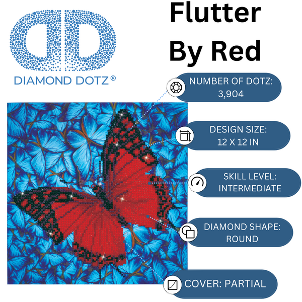Dotz Diamond Dotz Flutterby Red - 12.0" X 12.0"
