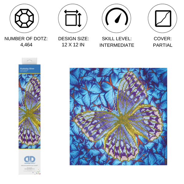 Dotz Diamond Dotz Flutterby Silver - 12.0" X 12.0"