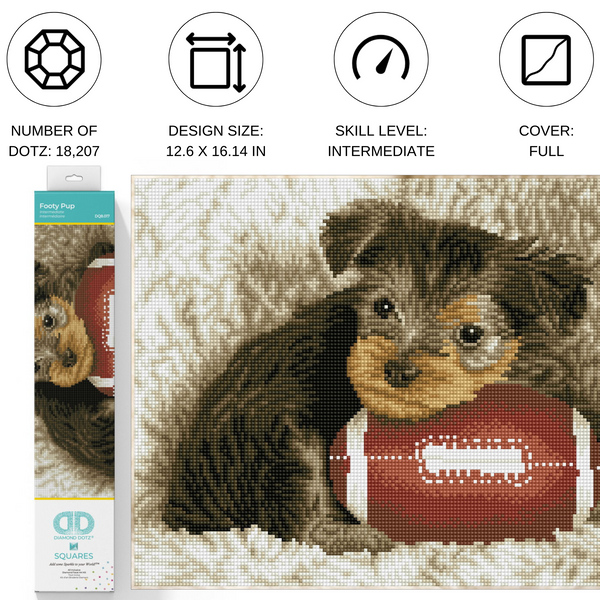 Dotz Diamond Dotz Footy Pup - 16.1" X 12.6"