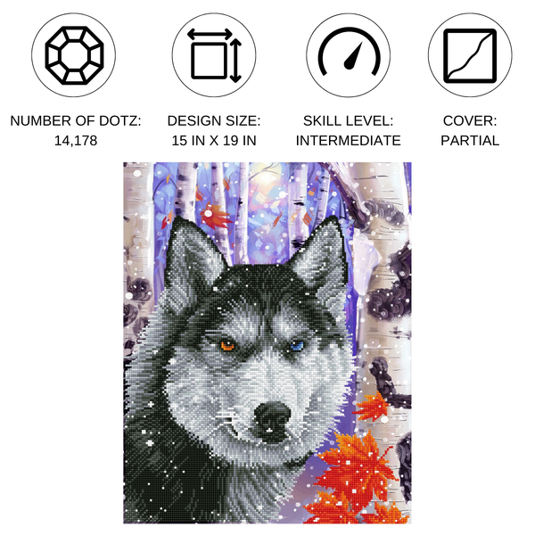 Dotz Diamond Dotz Forest Wolf - 15.8" X 19.7"