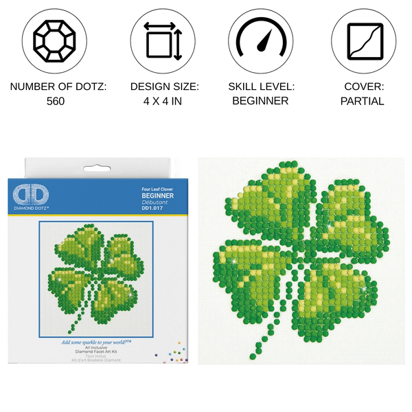 Dotz Diamond Dotz Four Leaf Clover - 4.0" X 4.0"