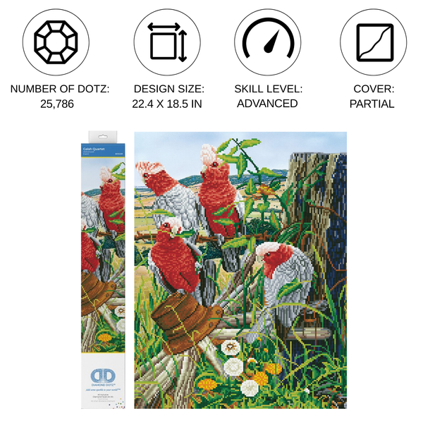 Dotz Diamond Dotz Galah Quartet - 18.5" X 22.4"