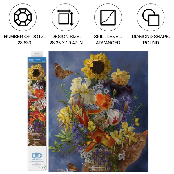 Dotz Diamond Dotz Garden In Gold - 20.5" X 28.4"