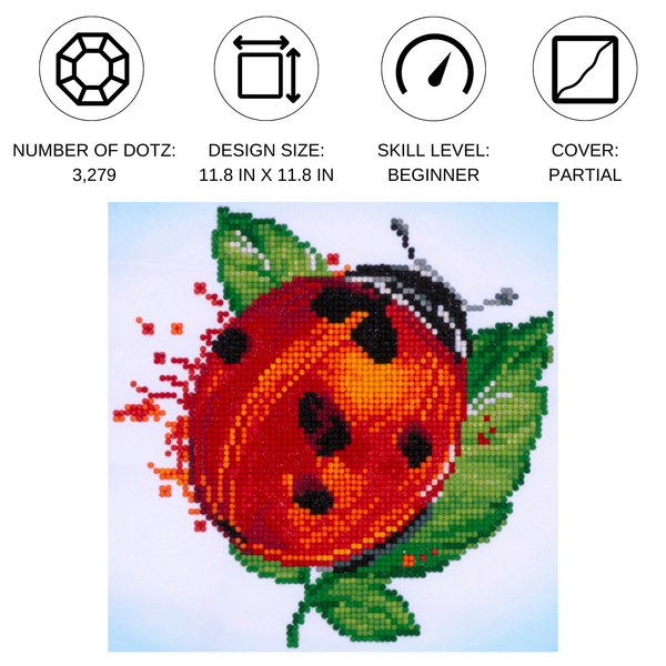 Dotz Diamond Dotz Garden Lady Ladybug - 8.7" X 8.7"