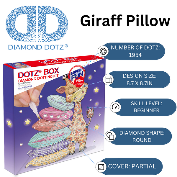 Dotz Diamond Dotz Giraff Pillow - 8.7" X 8.7"