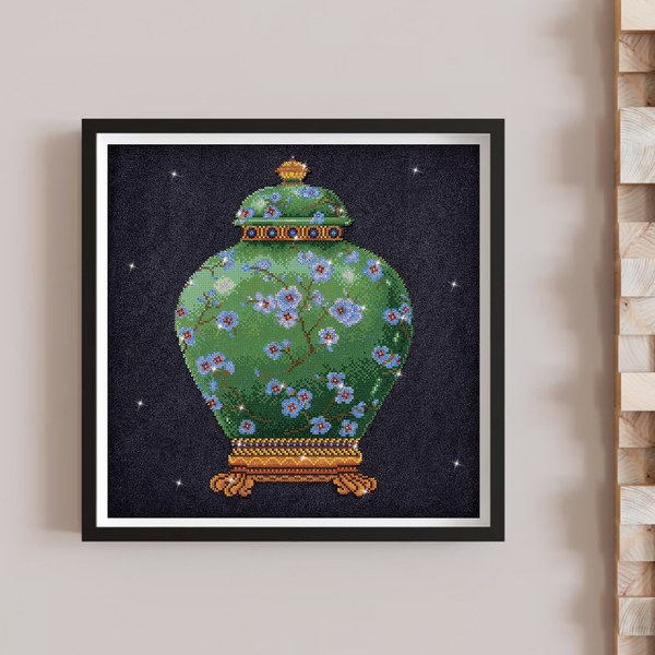 Dotz Diamond Dotz Green Vase - 20.5" X 20.5"