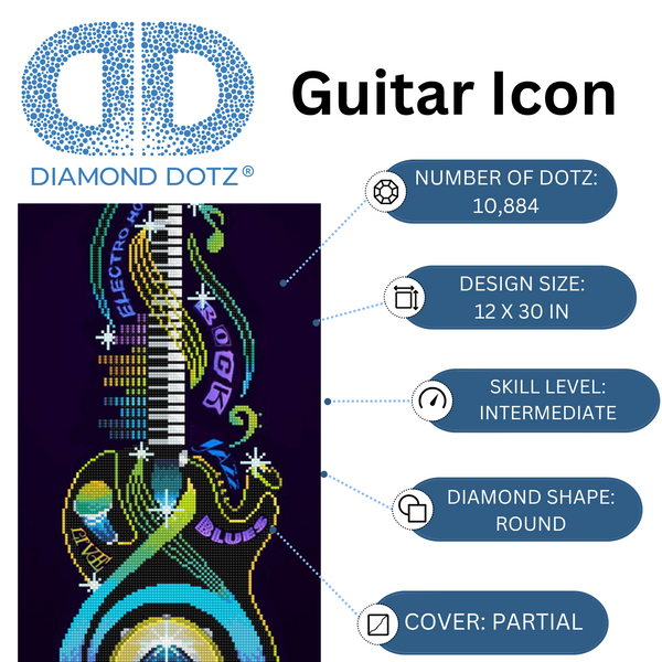 Dotz Diamond Dotz Guitar Icon - 12.2" X 30.3"