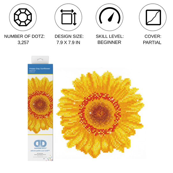 Dotz Diamond Dotz Happy Day Sunflower - 7.9" X 7.9"