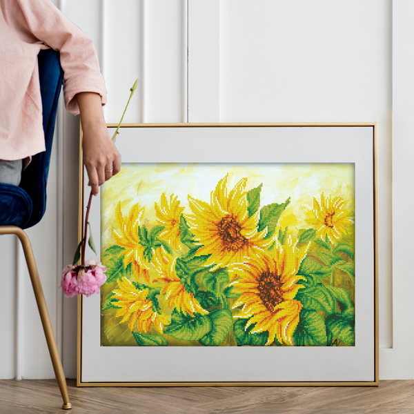 Dotz Diamond Dotz Hazy Daze Sunflowers - 22.4" X 16.1"