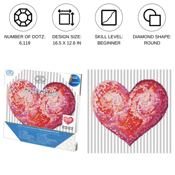 Dotz Diamond Dotz Heartfelt With Frame - 12.0" X 12.0"