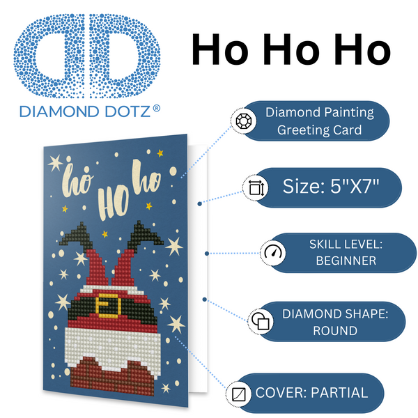Dotz Diamond Dotz Ho Ho Ho Greeting Card - 5.0" X 7.0"