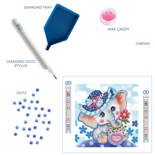 Dotz Diamond Dotz Hope Elephant - 11.8" X 11.8"