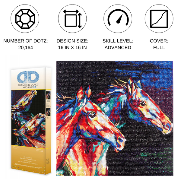 Dotz Diamond Dotz Horse Race - 16.0" X 16.0"