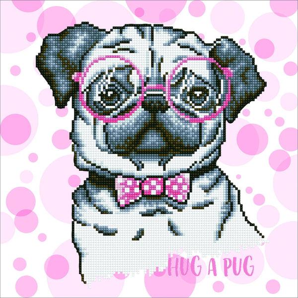 dotz Diamond Dotz Hug A Pug - 13.8" x 13.8"