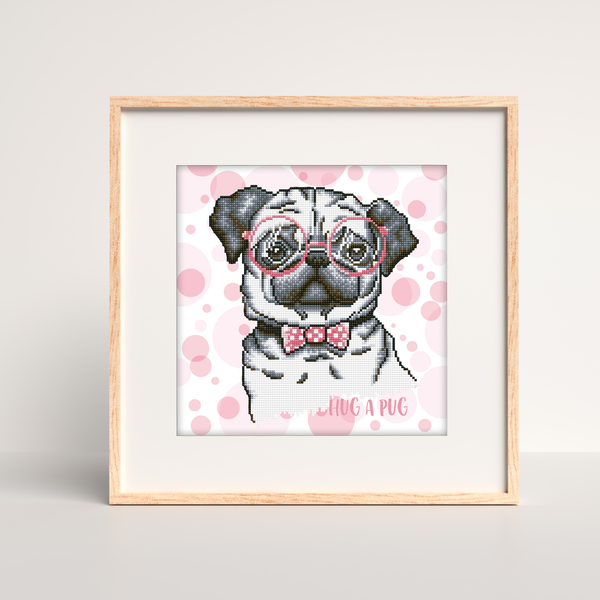 Dotz Diamond Dotz Hug A Pug With Frame - 13.8" X 13.8"