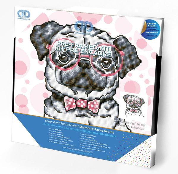 dotz Diamond Dotz Hug A Pug with Frame - 13.8" x 13.8"